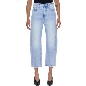 Anthropologie Pistola Eli Light Wash High Rise Barrel Bow Leg Jeans Cropped 26